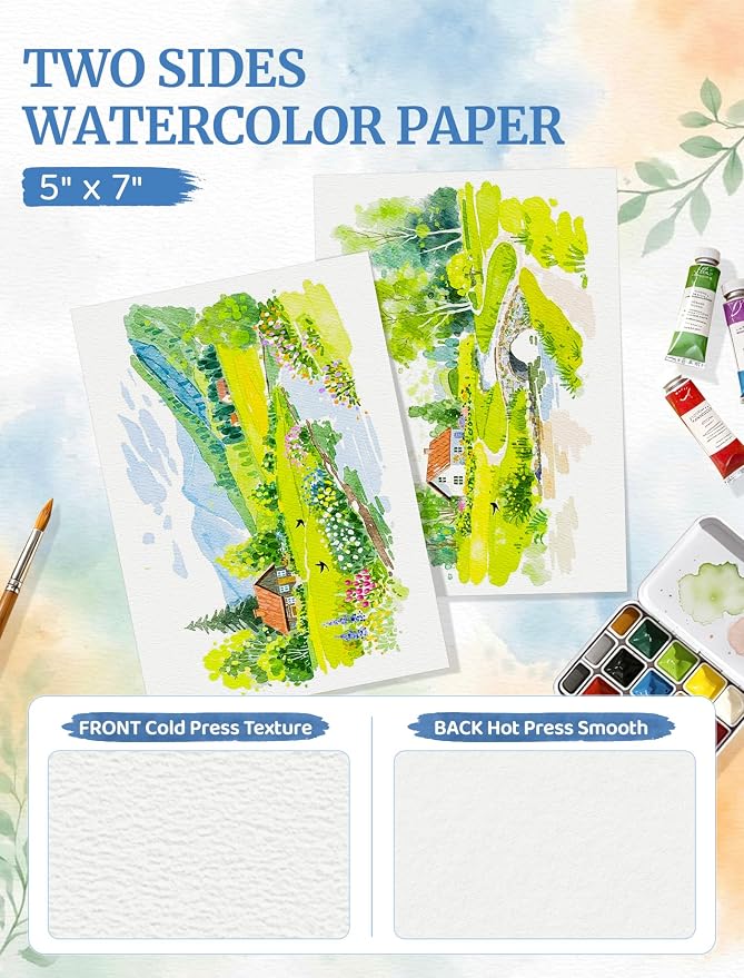 84 Sheets Watercolor Paper 5x7, 110 LB/230 GSM Water Color Paper 5 x 7 - Image 3