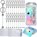 Sasylvia 60 Pcs Beadable Keychain Bars Bulk Making Kit 20 Beaded Keychain 20 by Sasylvia