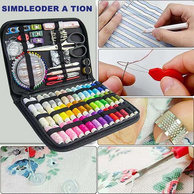 JUNING Sewing Kit with Black Case Portable Sewing Supplies - Image 4
