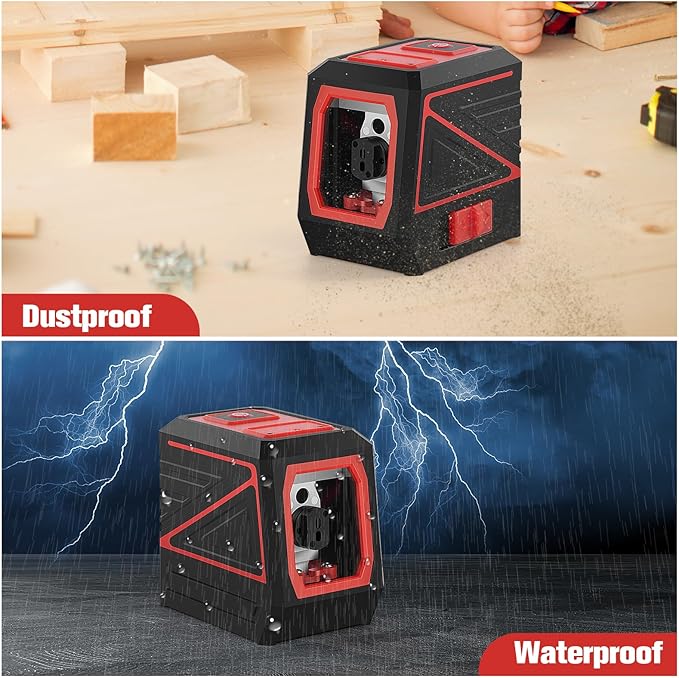 Laser Level, 100 feet 360 Self Leveling Green Cross Line lazer leveler tool with Tripod & Battery - for Picture Hanging, Construction, and DIY Home Improvement - IP54 Waterproof for Laser Measuring
