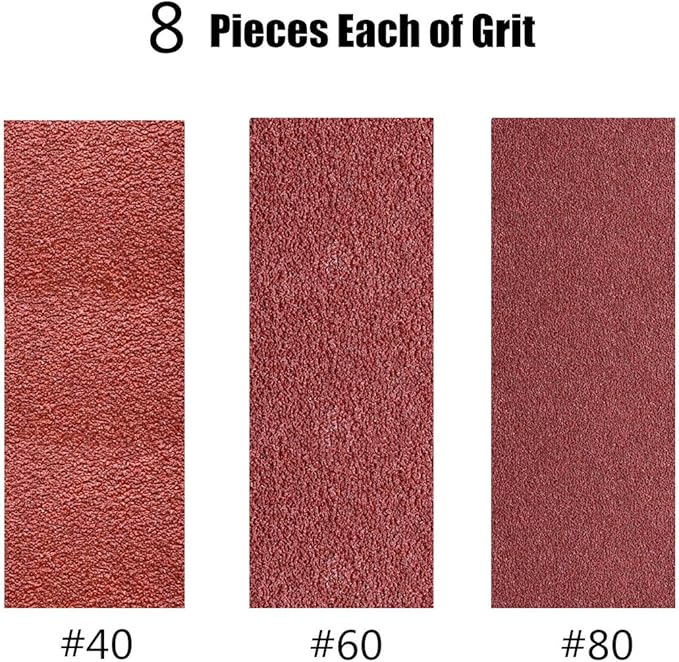 3x18 Inch Sanding Belts, 8 PCS Each of 40 60 80 Grit,24 Pack Aluminum Oxide Sander Belt Craftman Belt Sandpaper