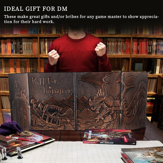CZYY Faux Leather Dungeon Master Screen, 4-Panel DM Screen - Image 6