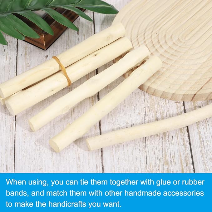 PATIKIL 4 Pcs / 40cm Wood Log Sticks, 0.6-1.2inch in Diameter Natural Driftwood - Image 4