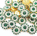 14mm 150pcs Crystals Dark Green Glass Gems Sew on Rhinestones, Metal Base Claw by Unknown