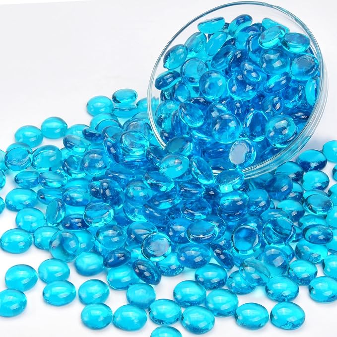 10LB Ocean Blue Flat Glass Marbles - Image 7