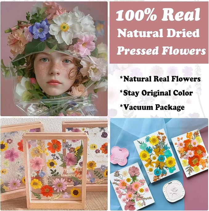 66Pcs Dried Pressed Flowers for Resin Molds, Soap Making - Image 2