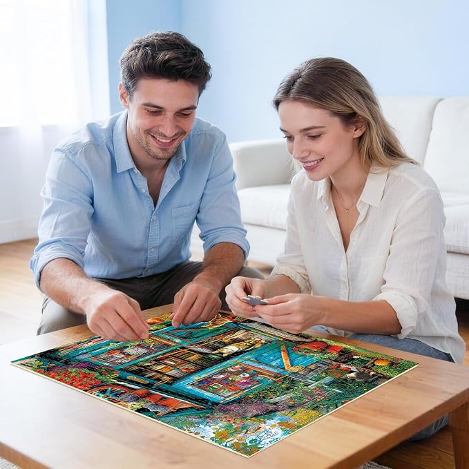 500 Piece Puzzle for Adults Jigsaw Puzzles Cat Puzzles, Book House Puzzles for - Image 6