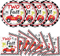 48Pcs Two Fast Plates and Napkins Two Years Old Birthday Party Decorations set by Qyeahkj