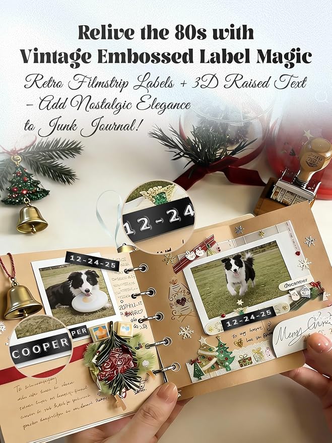 Embossing Label Maker, Scrapbook Supplies Junk Journal Kits, Vintage Embossed - Image 2