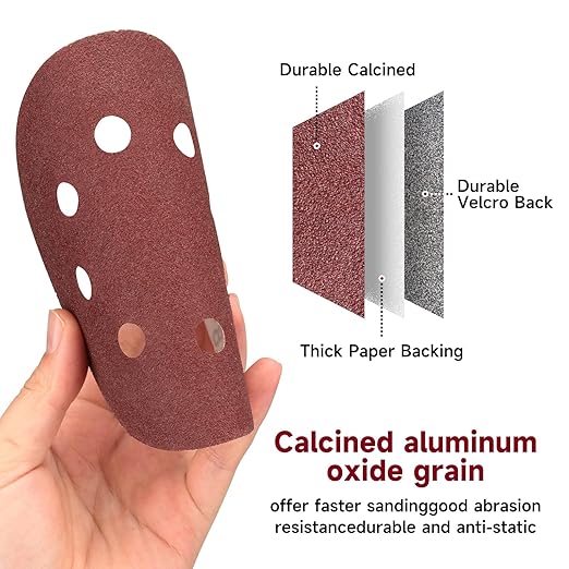 100 PCS 5 Inch Sanding Discs 80 Grit, Round Hook and Loop Sandpaper for Random Orbital Sander
