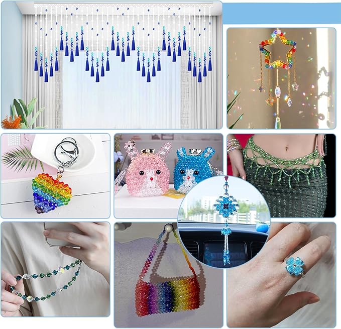 PH PandaHall 2160pcs 6mm Crystal Beads Bicone Bracelet Bead Faceted Acrylic - Image 8