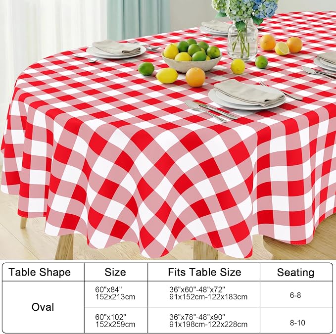 Smiry Oval Table Cloth, Waterproof Vinyl Tablecloth - Image 7