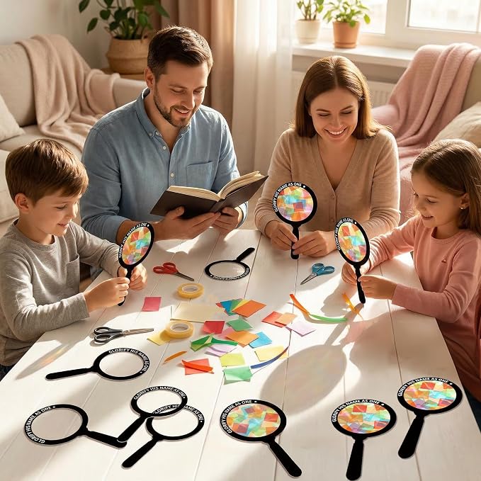 Renbuzhu 48PCS Sunday School VBS Crafts Bulk: Paper Magnifying Glass Nativity - Image 3