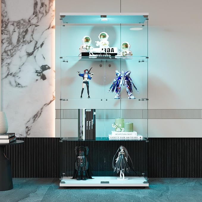 FLYMUHJIA 4-Shelf Tempered Glass Display Cabinet - Image 5