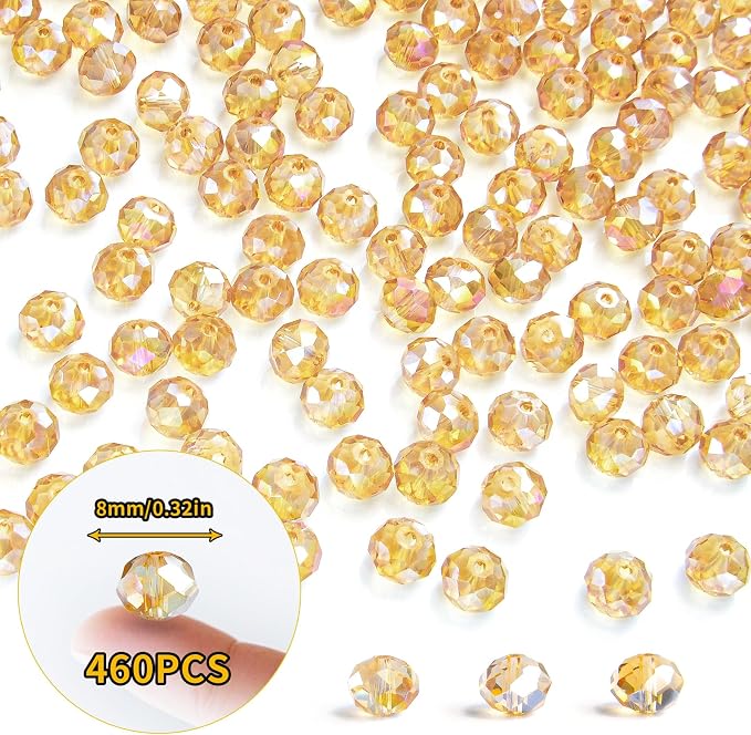 460Pcs 8mm Crystal Glass Beads for Jewelry Making Beads for Bracelets Necklace - Image 2