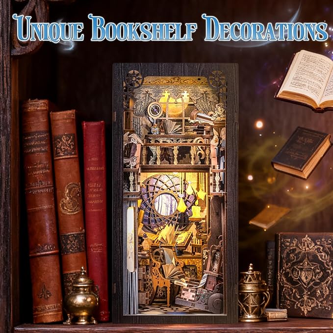 Fsolis Book Nook Kit, 3D Wooden Puzzles - Image 5