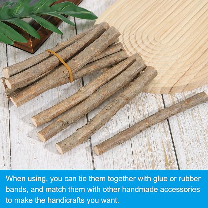 PATIKIL 4 Pcs / 40cm Wood Log Sticks, 0.6-1.2inch in Diameter Natural Driftwood - Image 4