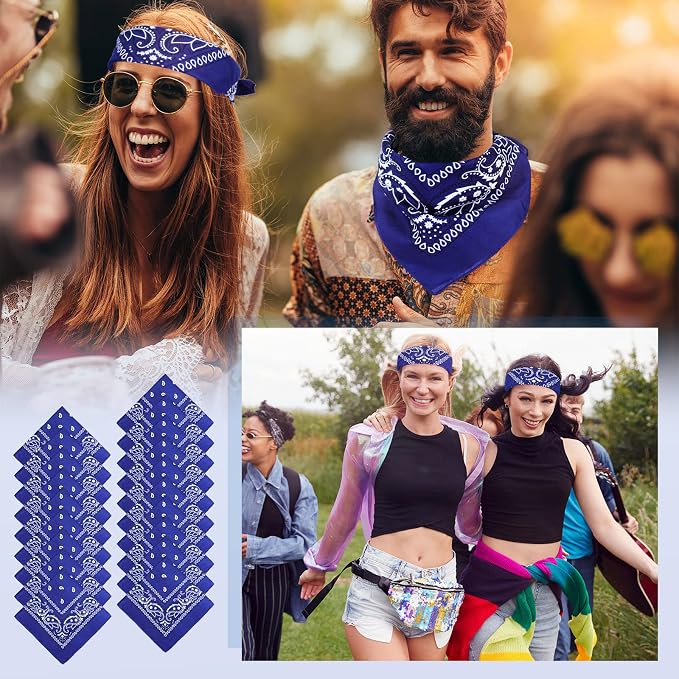 100 Pack Bandanas Unisex Paisley Bandanas Bulk Multi Purpose Cowboy Head Wrap - Image 4