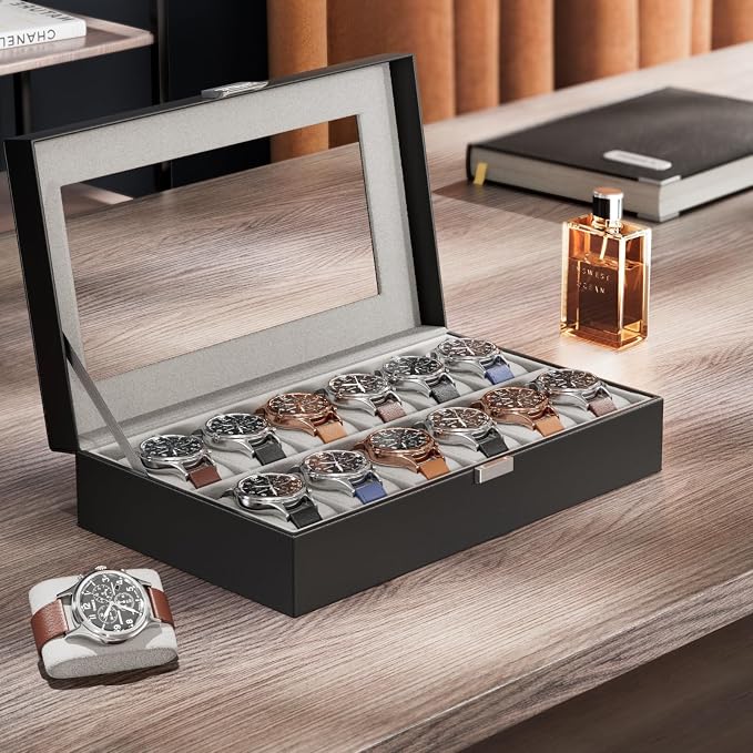 ProCase Watch Box Organizer, 12 Slot Watch Display Case - Image 3