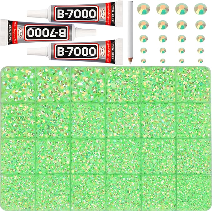 32000Pcs Lime Green Rhinestones by Worthofbest