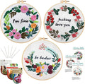 Nuberlic 3 Pack Funny Embroidery Kit, Handmade Cross Stitch Starter Kit by Nuberlic