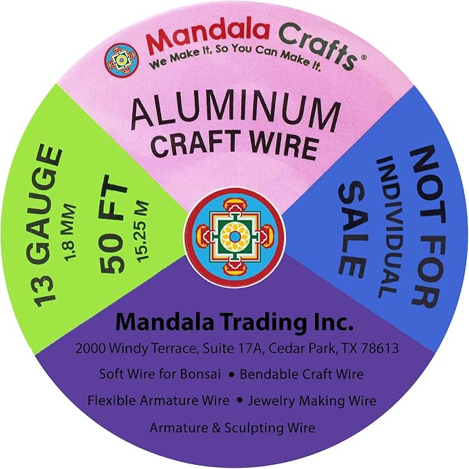 Mandala Crafts 13 Gauge Silver Tone Black Anodized Aluminum Craft Wire | 300 FT - Image 3
