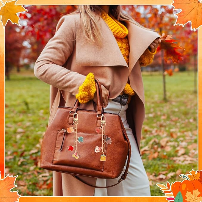 AUGSUN 189Pcs Fall Keychain Making Kit Autumn Thanksgiving Keychain Craft | - Image 5