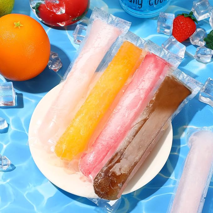 FEBSNOW 120 Pcs Disposable Ice Pop Bags Popsicle Molds - Image 3