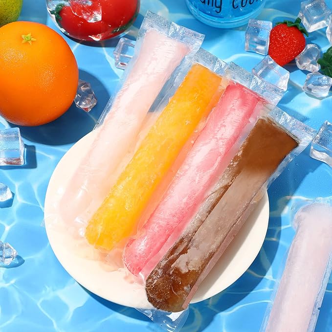 FEBSNOW 200 Pcs Disposable Ice Pop Bags Popsicle Molds - Image 3