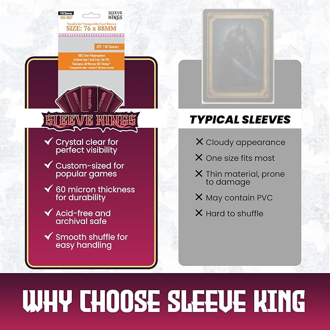 Sleeve Kings Standard Card Sleeves – 110 Count, Large Size, Compatible - Image 6