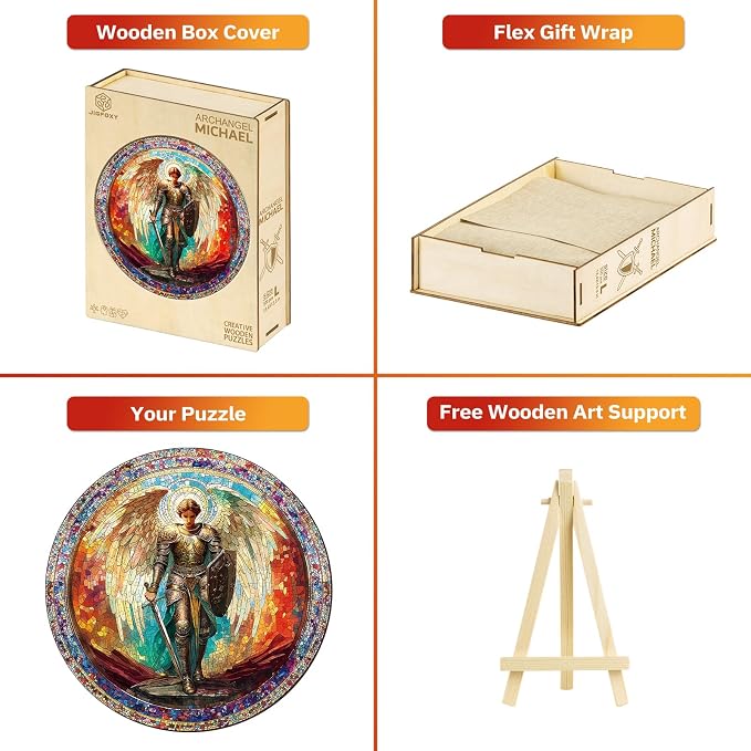 Jigfoxy Wooden Puzzles for Adults, Archangel Michael Wood Puzzles Adult - Image 6