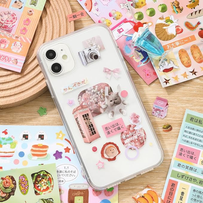 Girl's Japanese Retro Sticker Book, 1000+ Cute Comics Style Food Stickers - Image 4