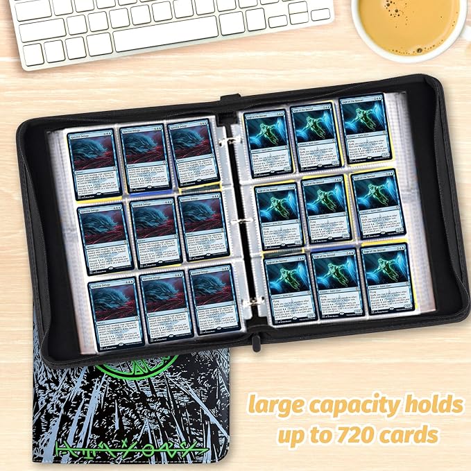9 Pocket Card Binder, 720 Double Sided Pocket Trading Card Binder, Premium PU - Image 6