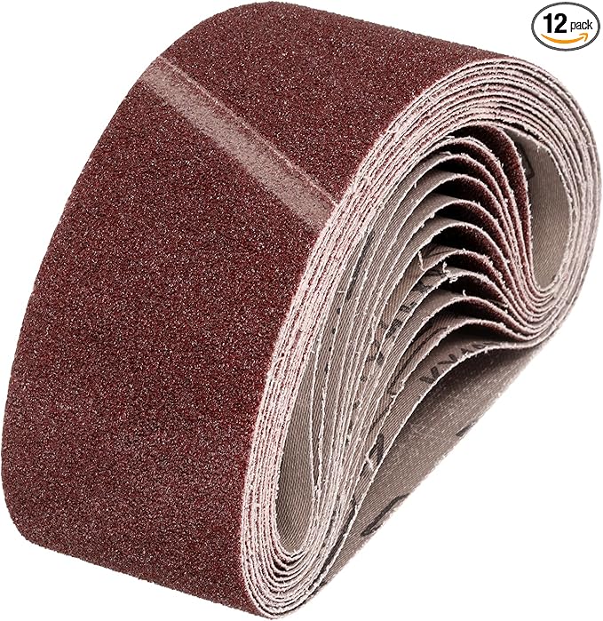 HARFINGTON 3 x 18 Inch Sanding Belts, 12 Pcs 40 Grits Aluminum Oxide Abrasive Belt Sander File Belt for Woodworking, Metal Polishing, Knife Sharpener