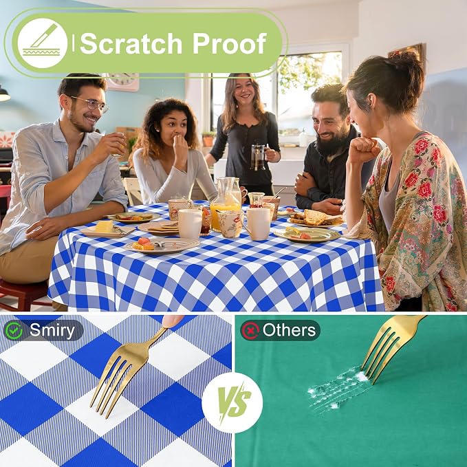 Smiry Oval Table Cloth, Waterproof Vinyl Tablecloth - Image 5
