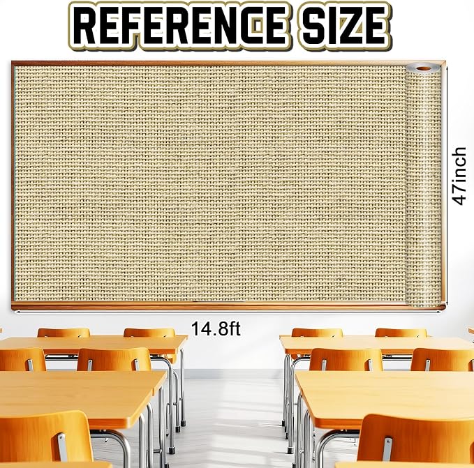 Inkspire Burlap Bulletin Board Paper Roll, 14.8FTx47IN Large Reusable - Image 2