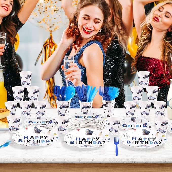 168Pcs Police Birthday Party Decorations - Image 6