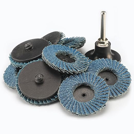 30 Pcs 2 Inch Mini Flap Disc, Zirconia High Density, with 1 Pcs 1/4 inch Shank Holder, for Metal Grinding, for Angle Die Grinder (60 GRIT)