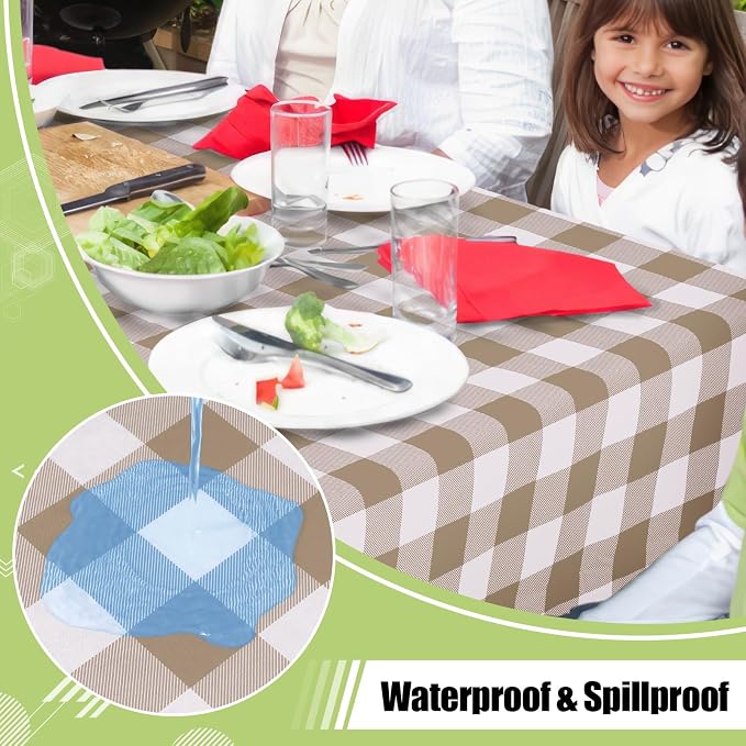 Smiry Square Table Cloth, Waterproof Vinyl Tablecloth - Image 2