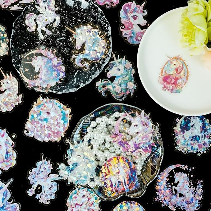 30 Pcs Sparkly Unicron Aesthetic PET Stickers - Image 4
