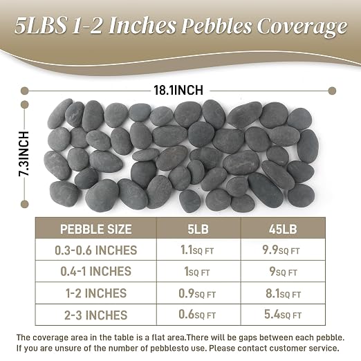 Quibbay 5 lbs Natural Mexican Beach Pebbles, 1-2 Inch Large River Rocks - Image 7