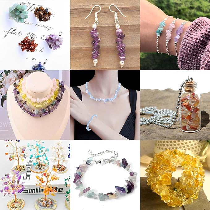 200pcs Natural Chip Stone Beads Gemstone Healing Crystal Loose Rocks Bead | - Image 5