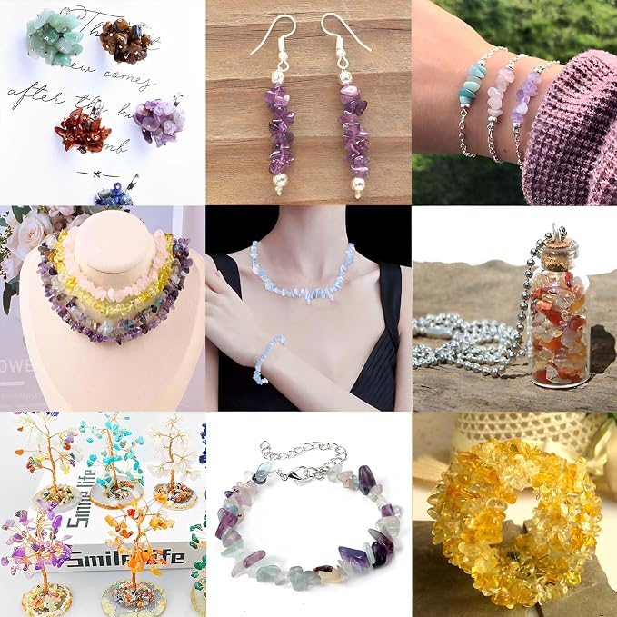 200pcs Natural Chip Stone Beads Gemstone Healing Crystal Loose Rocks Bead | - Image 6