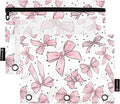 Cute Bows Pink Pencil Pouch for 3 Ring Binder, 2 Pack Waterproof Pencil Bags by BOENLE-WELCOMEYOURCOMING
