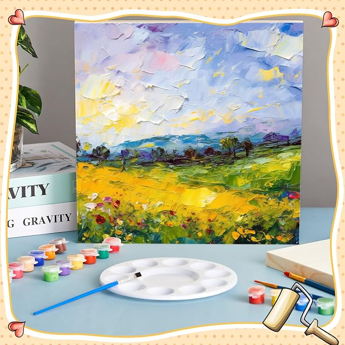 Barydat 1 Pack Wood Canvas Board 8 x 8 Inch Unfinished Wood Canvas Wooden Panel - Image 4
