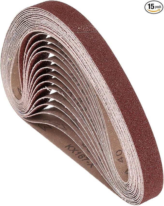 15 Pcs Sanding Belts 1-1/8 x 21 Inch 40 Grit Aluminum Oxide Abrasive Sandpaper for Belt Sander Metal Grinding Wood Working Weld Rust Removal