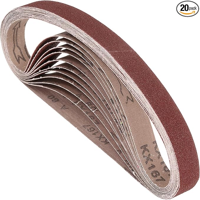 20 Pcs Sanding Belts 1 x 30 Inch 80 Grit Aluminum Oxide Abrasive Sandpaper for Belt Sander Metal Grinding Wood Working Weld Rust Removal
