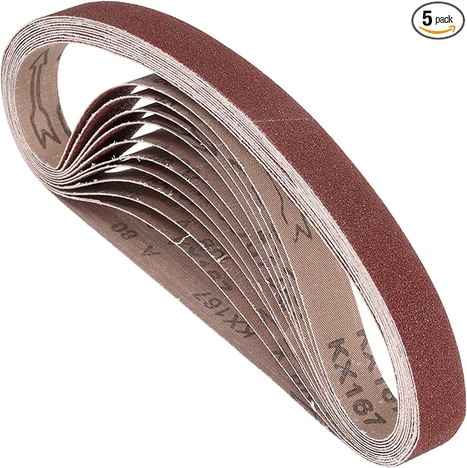5 Pcs Sanding Belts 1 x 30 Inch 80 Grit Aluminum Oxide Abrasive Sandpaper for Belt Sander Metal Grinding Wood Working Weld Rust Removal