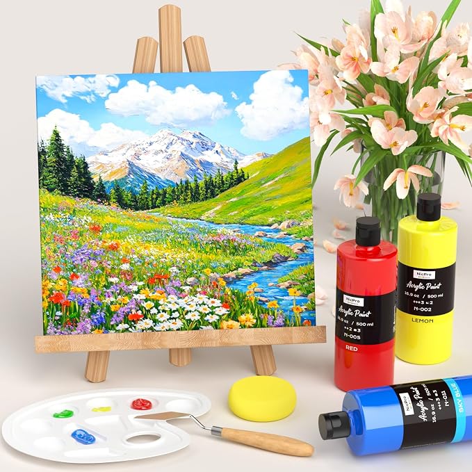 Nicpro 8 Colors Large Bulk Acrylic Paint Set, Rich Pigments, Non Toxic Craft - Image 5
