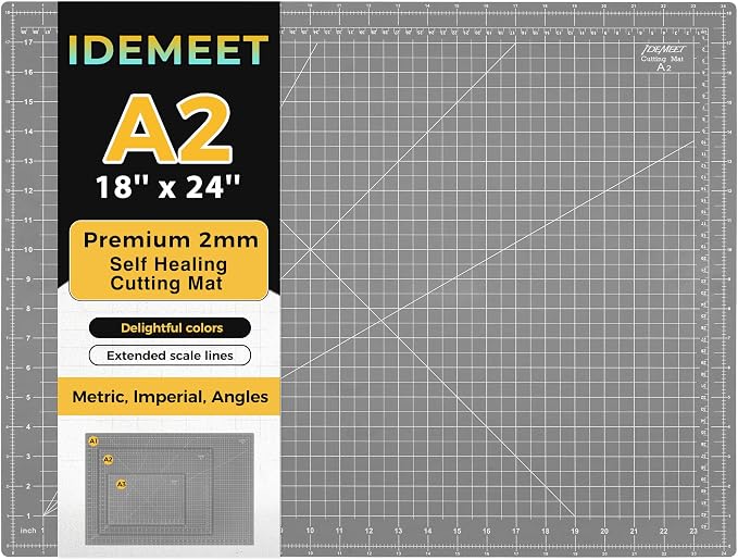 Premium 18" x 24" Self Healing Sewing Mat, Non-slip A2 Cutting Mat by IDEMEET